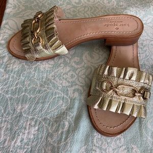 Kate Spade gold mule sandals
